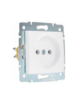 Розетка 1 гнездо, без заземления, 16 А, 250 В, пластик, IP20, белая, ПБТ, Lezard, Karina, 707-0288-121B