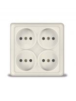 Розетка открытой установки, 4 гнезда, без заземления, 16 А, ABS пластик, IP20, слоновая кость, UNIVersal, Олимп, 1170 SE