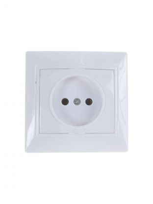 Розетка скрытой установки, 1 гнездо, без заземления, 16 А, ABS пластик, IP20, белая, UNIVersal, Севиль, С0022
