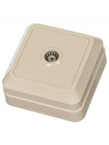 Розетка TВ открытой установки, 1 гнездо, без заземления, IP20, слоновая кость, простая, 0-2400 Гц, мама, TDM Electric, Ладога, SQ1801-0026