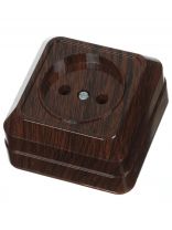 Розетка открытой установки, 1 гнездо, без заземления, 10 А, IP20, бук, TDM Electric, Ладога, SQ1801-0033