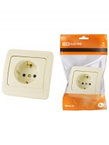 Розетка скрытой установки, 1 гнездо, с заземлением, 16 А, слоновая кость, TDM Electric, Валдай, SQ1804-0108