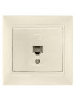 Розетка телефонная скрытой установки, без заземления, кремовая, Ledard, RJ11, 6078684