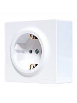 Розетка открытой установки, 1 гнездо, с заземлением, 16 А, 220 В, пластик, IP20, белая, ПБТ, Lezard, Leto, 752-0200-122B
