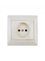 Розетка скрытой установки, 1 гнездо, без заземления, 16 А, ABS пластик, IP20, слоновая кость, UNIVersal, Севиль, Б-С0022