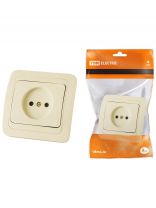Розетка скрытой установки, 1 гнездо, без заземления, 10 А, слоновая кость, TDM Electric, Валдай, SQ1804-0107