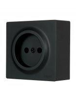 Розетка открытой установки, 1 гнездо, без заземления, 16 А, 220 В, пластик, IP20, черная, ПБТ, Lezard, Leto, 752-4200-121B