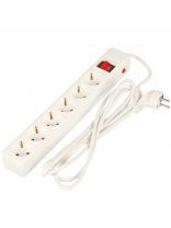 Сетевой фильтр 6 гнезд, 1.9 м, ПВС, 3х1 мм2, с заземлением, 16 А, 3.5 кВт, белый, Jett, 171-212