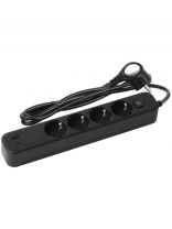 Сетевой фильтр 4 гнезда, 1.5 м, 3х0.75 мм2, с заземлением, 10 А, черный, Эра, USF-4es-1,5m-2xUSBAC-B, Б0059572