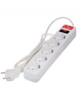 Сетевой фильтр 5 гнезд, 1.5 м, ПВС, 3х0.75 мм2, с заземлением, выключатель с индикацией, Союз, 1324