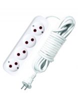 Удлинитель бытовой 4 гнезда, 7 м, ПВС, 2х1 мм2, без заземления, белый, UNIVersal, У6-766 М, 766М-07