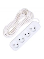 Удлинитель бытовой 4 гнезда, 7 м, ПВС, 2х0.75 мм2, без заземления, 10 А, Jett, РС-4, 155-407