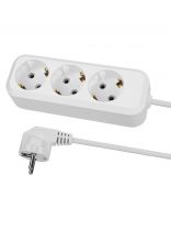 Удлинитель 3 гнезда, 1.5 м, с заземлением, 10 А, 2300 Вт, белый, TDM Electric, Народный, SQ1303-1040