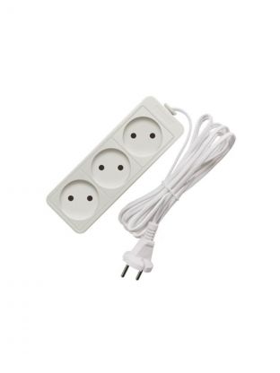 Удлинитель бытовой 3 гнезда, 5 м, ПВС, без заземления, 2200 Вт, Союз, 481S-1305