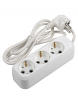 Удлинитель бытовой 3 гнезда, 5 м, ПВС, 3х1 мм2, с заземлением, 16 А, 3500 Вт, General Lighting Systems, 470094
