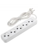 Удлинитель бытовой 5 гнезд, 5 м, ПВС, 2х0.75 мм2, без заземления, 10 А, 2200 Вт, General Lighting Systems, 470085