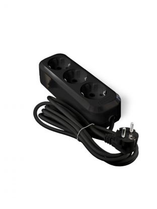 Удлинитель бытовой 3 гнезда, 3 м, ПВС, 3х1 мм2, с заземлением, черный, UNIVersal, Премиум, Е-303, 2181