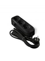 Удлинитель бытовой 3 гнезда, 3 м, ПВС, 3х1 мм2, с заземлением, черный, UNIVersal, Премиум, Е-303, 2181