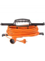 Удлинитель на рамке, 1 гнездо, 40 м, ПВС, 2х0.75 мм2, без заземления, пластик, в ассортименте, Jett, 157-240