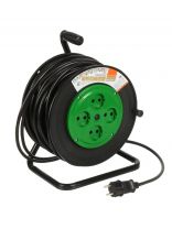 Удлинитель на катушке, 4 гнезда, 40 м, ПВС, 2х2.5 мм2, без заземления, пластик, силовой, 4000 Вт, TDM Electric, SQ1307-0544