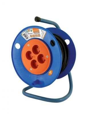 Удлинитель на катушке, 4 гнезда, 30 м, ПВС, 2х0.75 мм2, без заземления, пластик, TDM Electric, SQ1307-0502