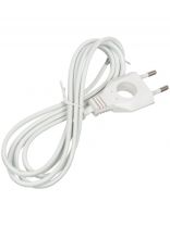 Шнур с плоской вилкой ШВВП 2х0.75 мм2, 1.7 м, с вырезом, белый, TDM Electric, ШУ04, SQ1305-0031