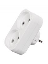 Двойник 2 гнезда, 2 полюса, без заземления, плоский, 6 А, TDM Electric, SQ1806-0025