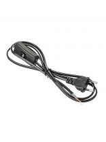 Шнур Ecola, Base, 0.5 мм2, 2 м, черный, 2.5А, 230В, с выключателем и плоской вилкой, LT5RSCELT