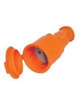 Разъем штепсельный с заземлением, 16 А, IP44, оранжевый, с заглушкой, каучук, UNIVersal, 3038