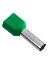 Наконечник НШВи(2) 6.0-14/НГи2 6,0-14, латунь, зеленый, штыревой, втулочный, изолированный, 14 мм, 2х6 мм2, Rexant, 08-2811