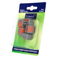 Клемма монтажная, универсальная, 3-проводная, уп. 5 шт, 0.08-4 мм2, General Lighting Systems, 800405