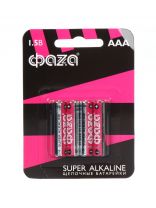 Батарейка ФАZА, ААА (LR03, 24A), Super Alkaline, щелочная, 1.5 В, блистер, 4 шт, 5000254