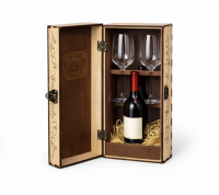 Коробка для бутылки + 2 бокала (набор)