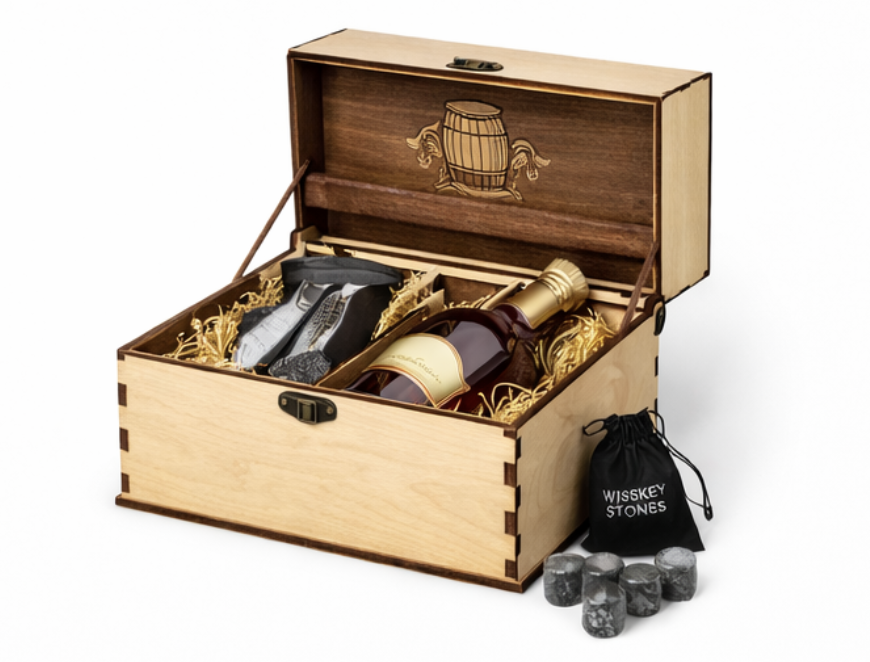 Кейс для виски: бутылка + камни для охлаждения