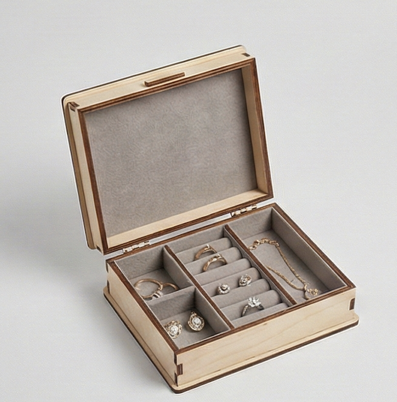 Шкатулка для украшений с отделениями (компакт)