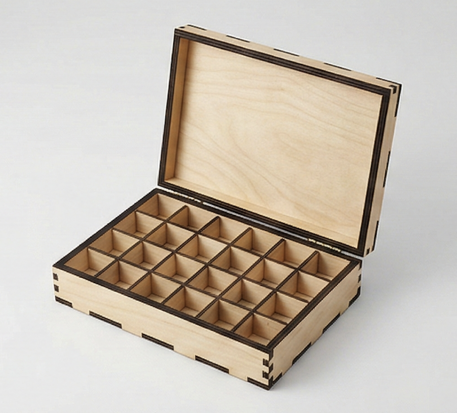 Шкатулка для монет (24 ячейки) с крышкой