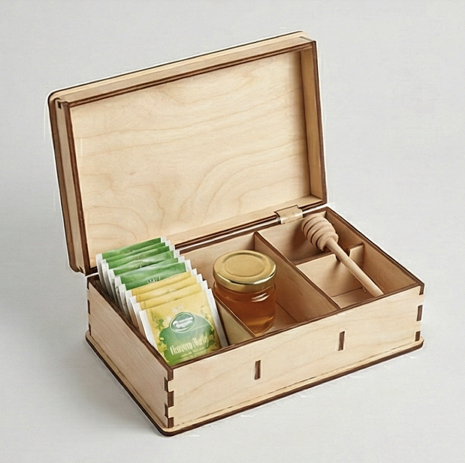 Коробка для подарочного набора «чай + мед»