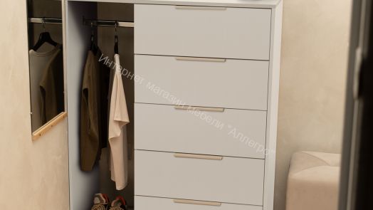 Комод комбинированный «Нуар» тип 1  Белый ясень