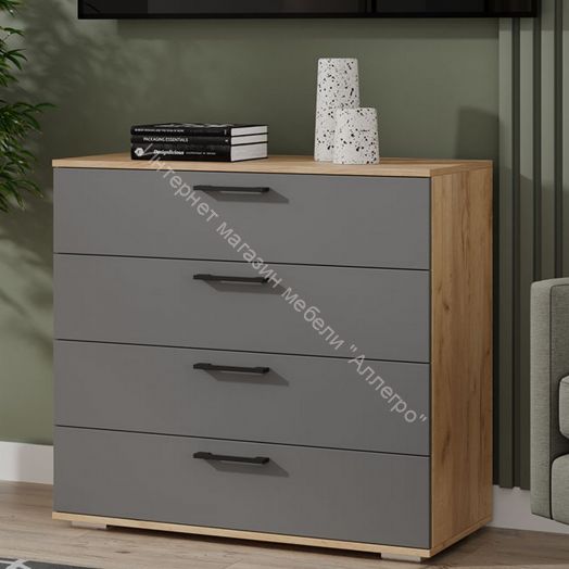 Комод «Нео» - 502.000.000 Дуб Крафт золотой, Серый графит