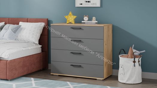 Комод «Нео» - 502.000.000 Дуб Крафт золотой, Серый графит