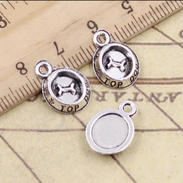 Подвеска (кулон/ шарм) "Миска с косточкой" из металла без покрытия Разные цвета (ШМ20-Миска)