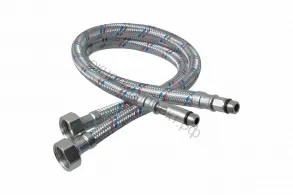 Подводка гибкая для смесителя 150см  (пара) ГАЙКА-СТАЛЬНАЯ