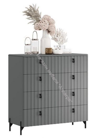 Комод «Тиффани» - 407.003.000 Серый графит, Графит матовый