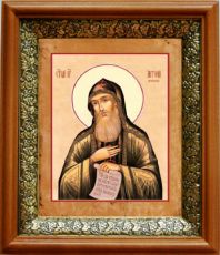 Икона Антоний Печерский в киоте с басмой Виноградная Лоза (UV-печать)(33024)