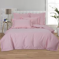 «Светло-розовый» (Мако - сатин) постельное белье  Евро