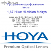 HOYA Hilux Eynoa 1,67 Hi-Vision Meiryo - сферический дизайн