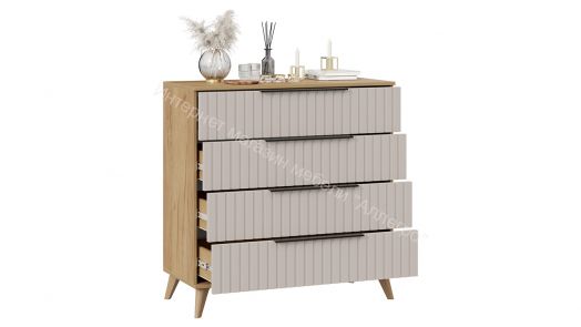 Комод «Хилтон» с опорами Бук матовый, Дуб Крафт золотой, Мокко матовый