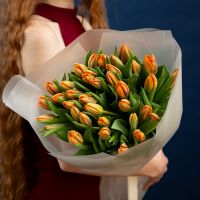 Тюльпаны оранжевые 35шт