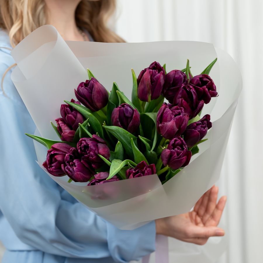 Тюльпаны сиреневые 15шт