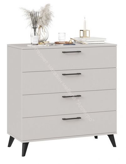 Комод «Нео» с опорами Черный матовый, Кашемир